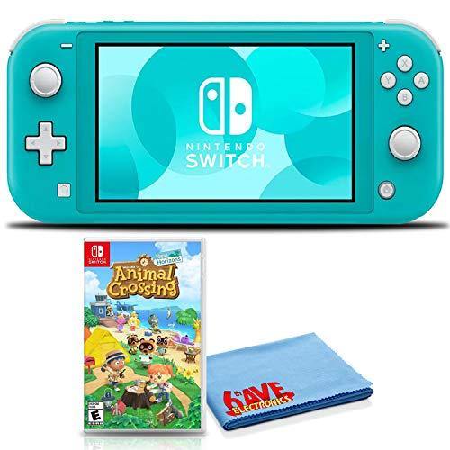 Nintendo Switch Lite (Turquoise) Console Bundle with Animal Crossing: New Horizons and 6Ave Cleaning Cloth - JOY2ESpree