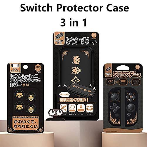 AIORVP 3in1 Case for Switch with Monster Hunter Rise, Carry Bag, Joy-con Cover, Thumb Grip Caps for Nintendo Switch - JOY2ESpree