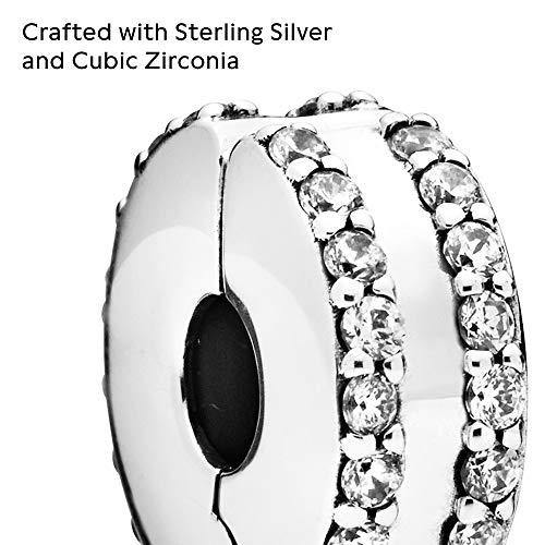 Pandora Jewelry Double Lined Pave Fixed Clips Cubic Zirconia Charm in Sterling Silver - JOY2ESpree