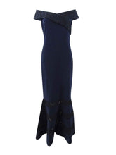 
                        
                          Load image into Gallery viewer, LAUREN RALPH LAUREN Womens Claudinah Off-The-Shoulder Evening Dress Navy 4
                        
                      