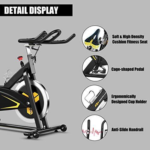 GYMAX Indoor Stationary Bike, 30LBS Flywheel Magnetic Cycling Bike with LCD Monitor - JOY2ESpree
