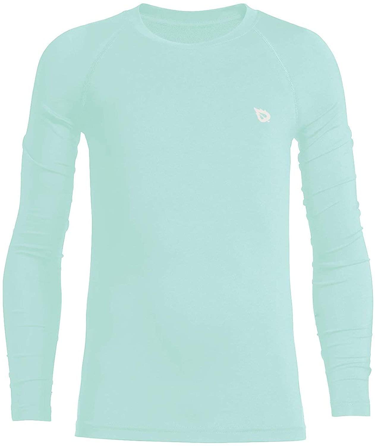BALEAF Youth Boys'/Girls' Thermal Compression Sports Shirts Long Sleeve Fleece Base Layer Crew Neck