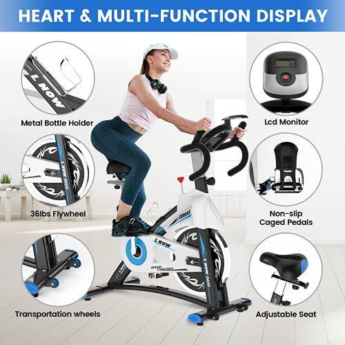 pooboo Exercise Bike Stationary Bike Indoor Cycling Bike Silent Belt Drive - JOY2ESpree