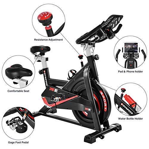Houssem Indoor Cycling Bike, Stationary Exercise Bike for Home Gym, Workout Flywheel Bicycles, Belt Drive, Resistance Adjustment - JOY2ESpree