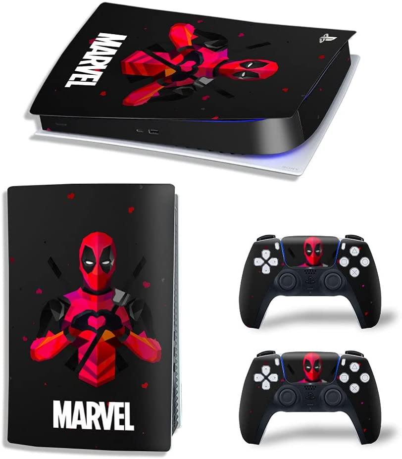 Mmoptop PS5 Skin for Playstation 5 Disc Version Console and Controller Vinyl Cover Skins Wrap - Black Pan-Ther - JOY2ESpree