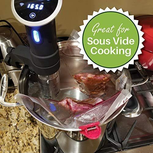 Four FoodVacBags 8" X 50' Commercial Vacuum Sealer Rolls Food Storage Bags compatible with Foodsaver and Sous Vide cooking (200 feet) - JOY2ESpree