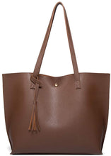 
                        
                          將圖片載入圖庫檢視器 Women's Soft Faux Leather Tote Shoulder Bag from Dreubea, Big Capacity Tassel Handbag
                        
                      