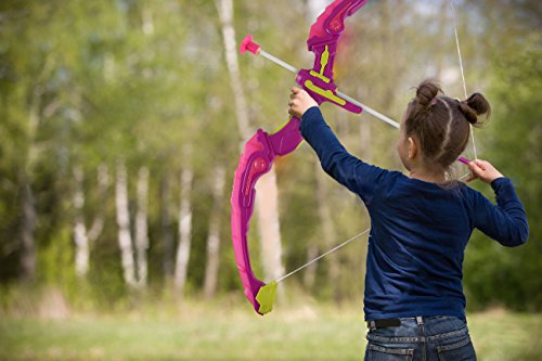 SainSmart Jr. Kids Bow & Arrow Toy, Princess Basic Archery Set Outdoor Hunting Game with 3 Suction Cup Arrows, Target & Quiver, Pink