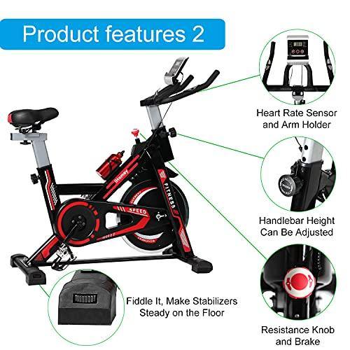 iHomey Indoor Cycling Bike Stationary Exercise Bike with Super-soft Seat, LCD Display, Ipad Mount for Home Gym Cardio Workout - JOY2ESpree