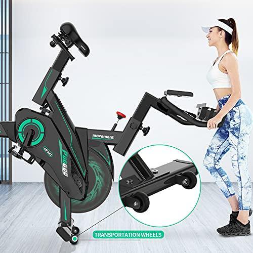 Pooboo Indoor Cycling Bike Belt Drive Exercise Bike Stationary with Comfortable Seat Cushion, Tablet Holder and LCD Monitor for Home Workout - JOY2ESpree
