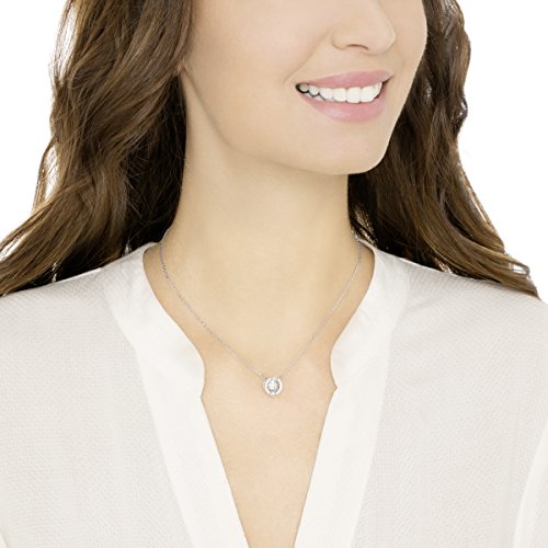 SWAROVSKI Women's Sparkling Dance Round Jewelry Collection, Rhodium Finish, Blue Crystals, Clear Crystals - JOY2ESpree