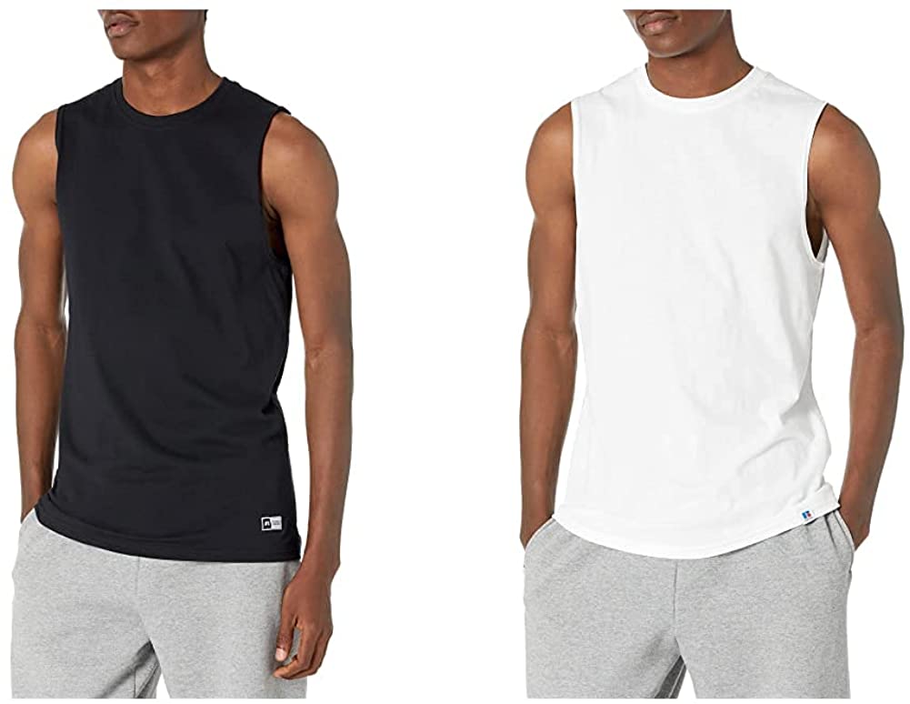 Russell Athletic Men's Cotton Performance Sleeveless Muscle T-Shirt