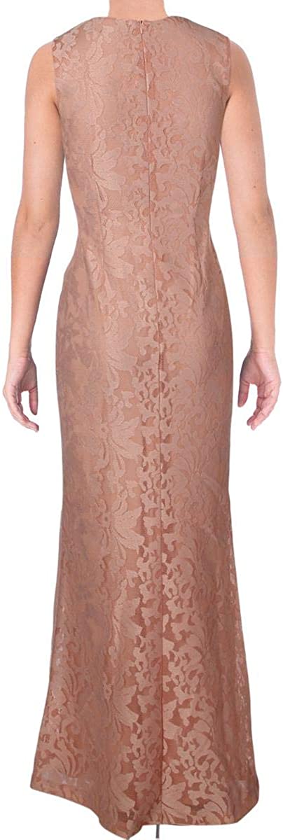 LAUREN RALPH LAUREN Saraeve Neoprene Floral Print V-Neck Evening Dress