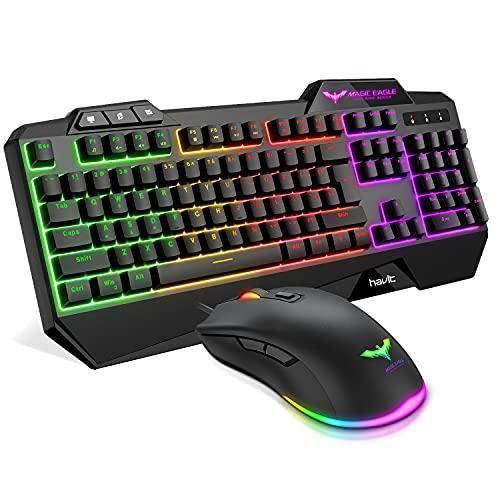 havit Wired Gaming Keyboard Mouse Combo LED Rainbow Backlit Gaming Keyboard - JOY2ESpree
