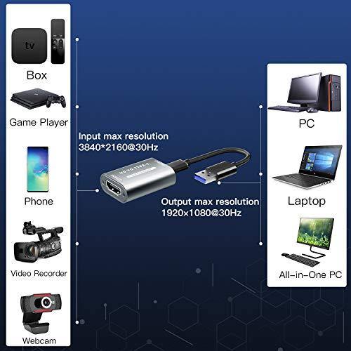 PWAYTEK Capture Card, Record HDMI Audio Video 1080p 30fps - JOY2ESpree