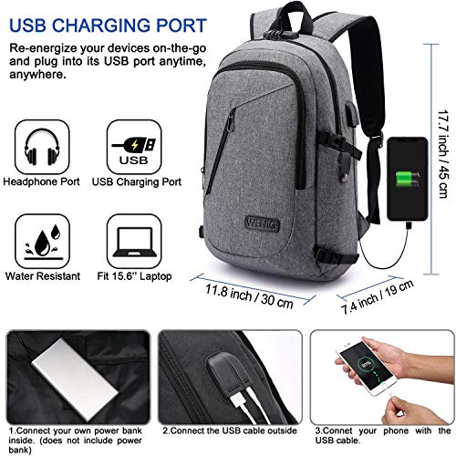 Laptop Backpack,Business Travel Anti Theft Backpack for Men Women with USB Charging Port