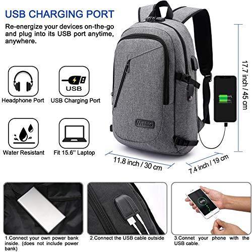 Laptop Backpack,Business Travel Anti Theft Backpack for Men Women with USB Charging Port - JOY2ESpree