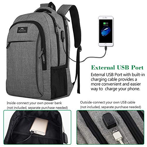 Matein Travel Laptop Backpack, Business Anti Theft Slim Durable Laptops Backpack