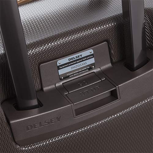 DELSEY Paris Chatelet Hardside Luggage with Spinner Wheels, Chocolate Brown, Checked-Large 28 Inch, with Brake