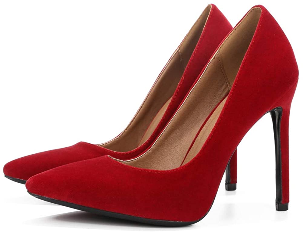 LIURUIJIA Womens Stiletto Pumps Pointed Toe High Heel Slip On Wedding Party Office Shoes 666