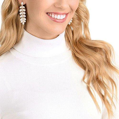 Swarovski Baron Pierced Earrings Rose Gold/White One Size - JOY2ESpree