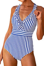 
                        
                          Load image into Gallery viewer, CUPSHE Women's V Neck One Piece Swimsuit Ruffled Back Cross Swimwear
                        
                      