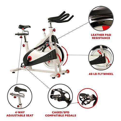 Sunny Health & Fitness Premium Indoor Cycling Exercise Bike with Clip-In Pedals - SF-B1509/C - JOY2ESpree