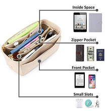 
                        
                          画像をギャラリービューアに読み込む, APSOONSELL Felt Purse Organizer Insert with Card Case, Tote Handbag Organizer Bag Insert with Zipper
                        
                      