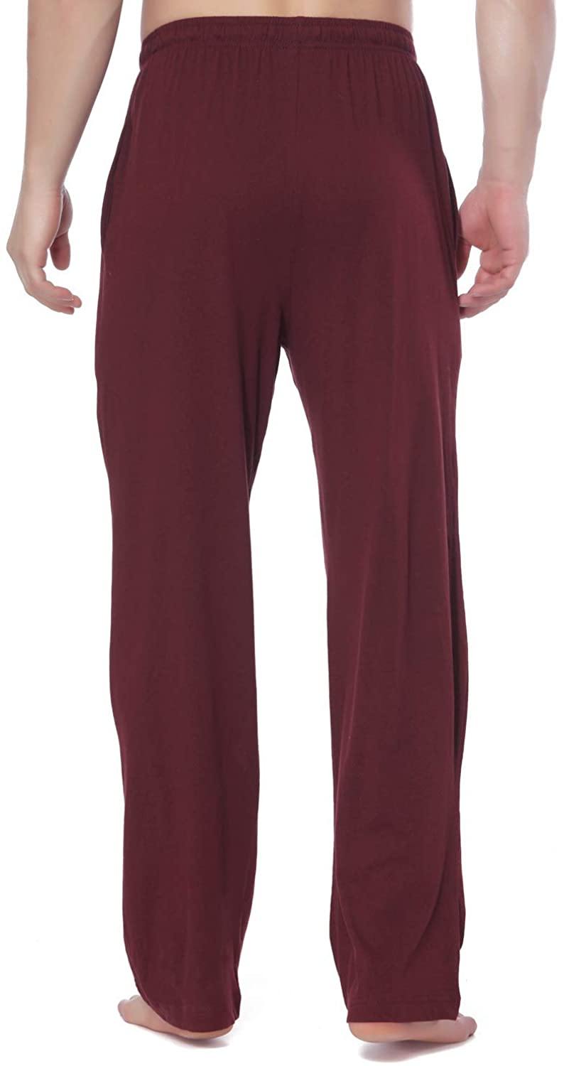 Bintangor Men's Sleep Pajama Pants 100% Cotton Knit Elastic Waistband Lounge Wear Long