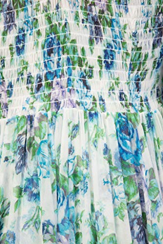 Zimmermann Women's Whitewave Shirred Silk Maxi Dress, Azure Wallpaper Floral, US 6