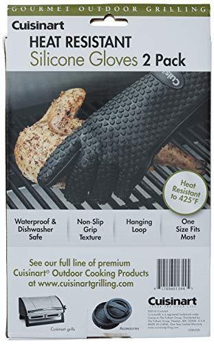 Cuisinart CGM-520 Heat Resistant Silicone Gloves, Black (2-Pack) - JOY2ESpree