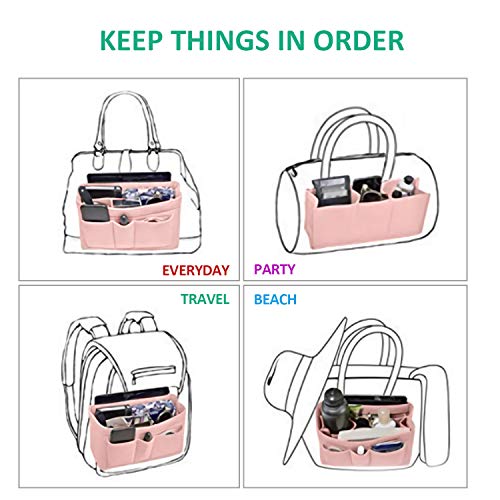 MA STRAP Purse Organizer with Detachable Zipper Pouch Multipurpose Felt Insert Bag Fit Speedy Neverfull Longchamp Tote