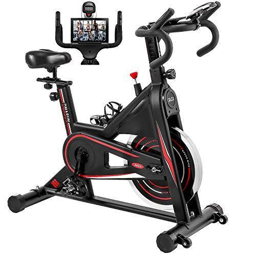 Exercise Bike, DMASUN Indoor Cycling Bike Stationary, Comfortable Seat Cushion, Multi - grips Handlebar, Heavy Flywheel Upgraded Version (Black) - JOY2ESpree