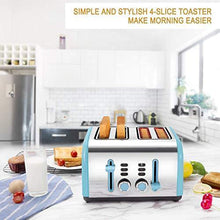 
                        
                          Cargar imagen en el visor de la galería, Toaster 4 Slice, CUSINAID 4 Wide Slots Stainless Steel Toasters with Reheat Defrost Cancel Function, 7-Shade Setting, Blue - JOY2ESpree
                        
                      