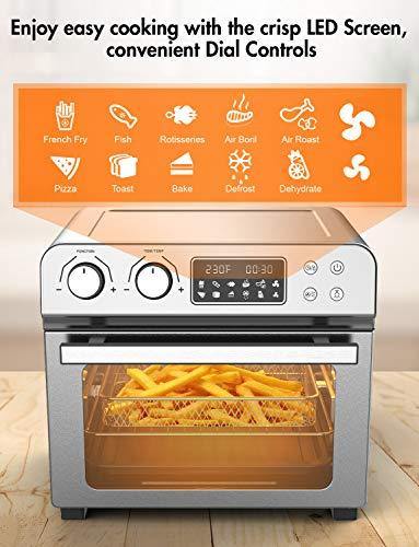 MOOSOO 10-in-1 Air Fryer Toaster Oven, 24 Quart/6 Slices Large Air Fryer Oven - JOY2ESpree
