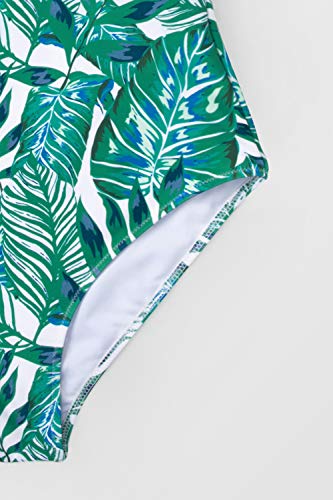 CUPSHE Women's Striped Leafy One Piece Swimsuit