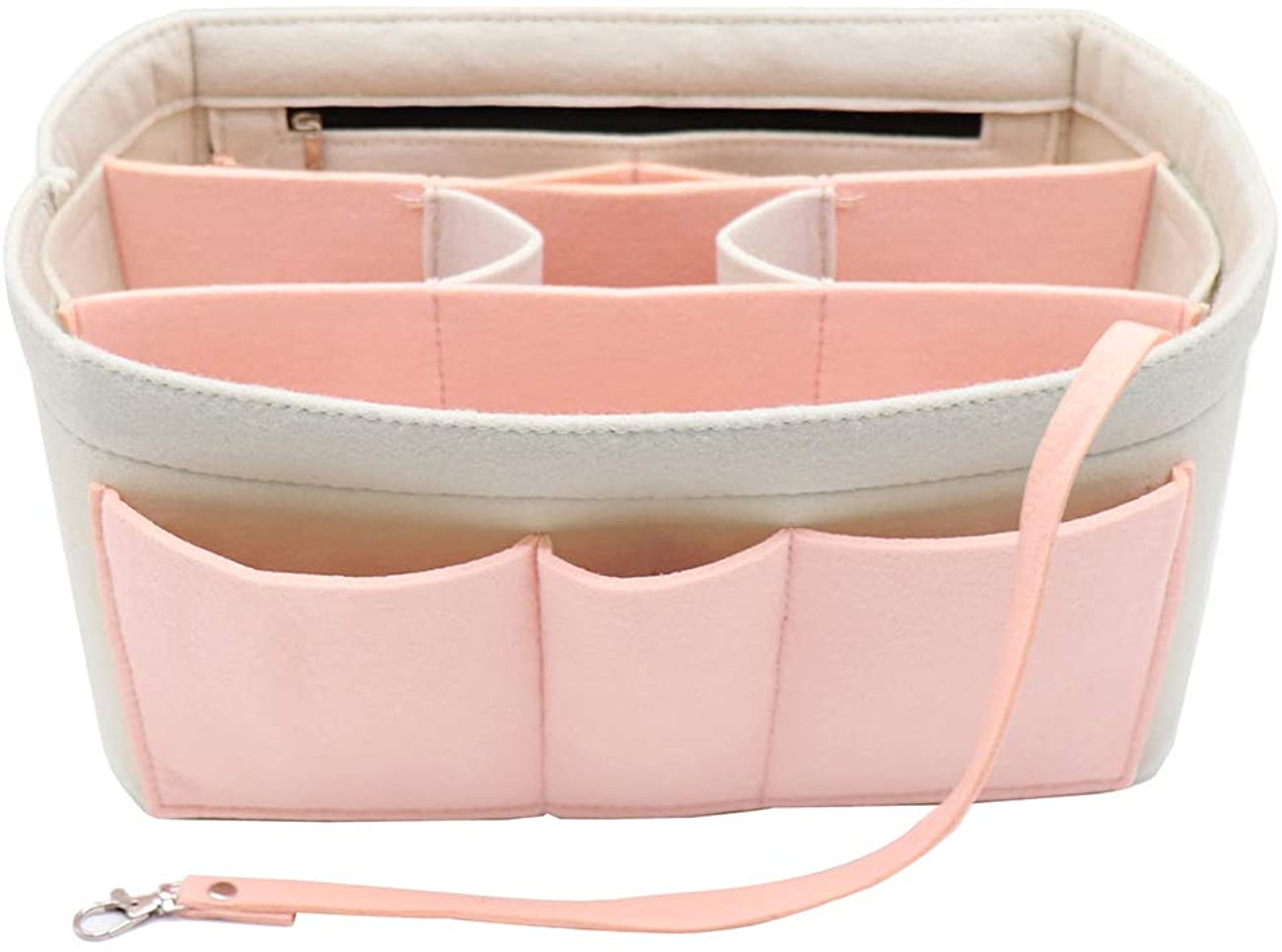 Felt Fabric Purse Tote Diaper Bag Organizer Insert Bag in Bag with Zipper Inner Pocket For Neverfull Speedy
