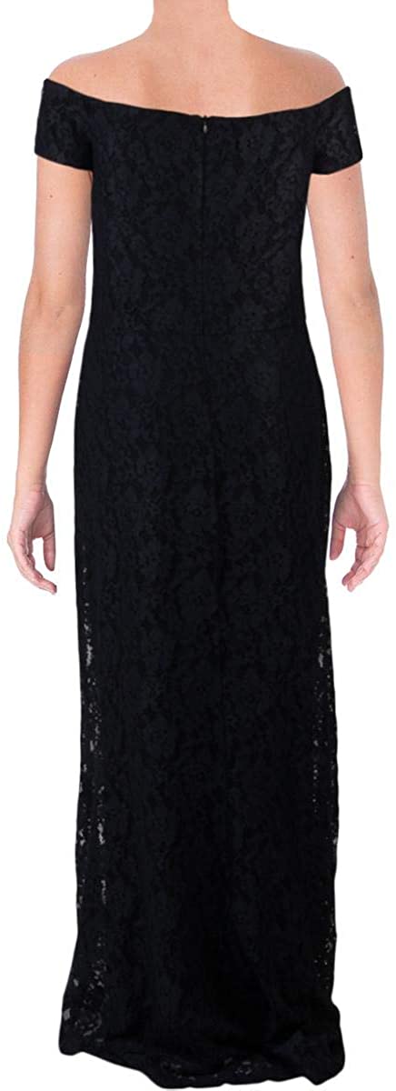 LAUREN RALPH LAUREN Womens Luiana Lace Overlay Off-The-Shoulder Evening Dress