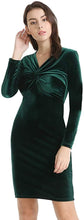 
                        
                          Load image into Gallery viewer, YHINTLFS Women Velvet Party Dress Long Sleeve V-Neck Wrap Mini Dress
                        
                      