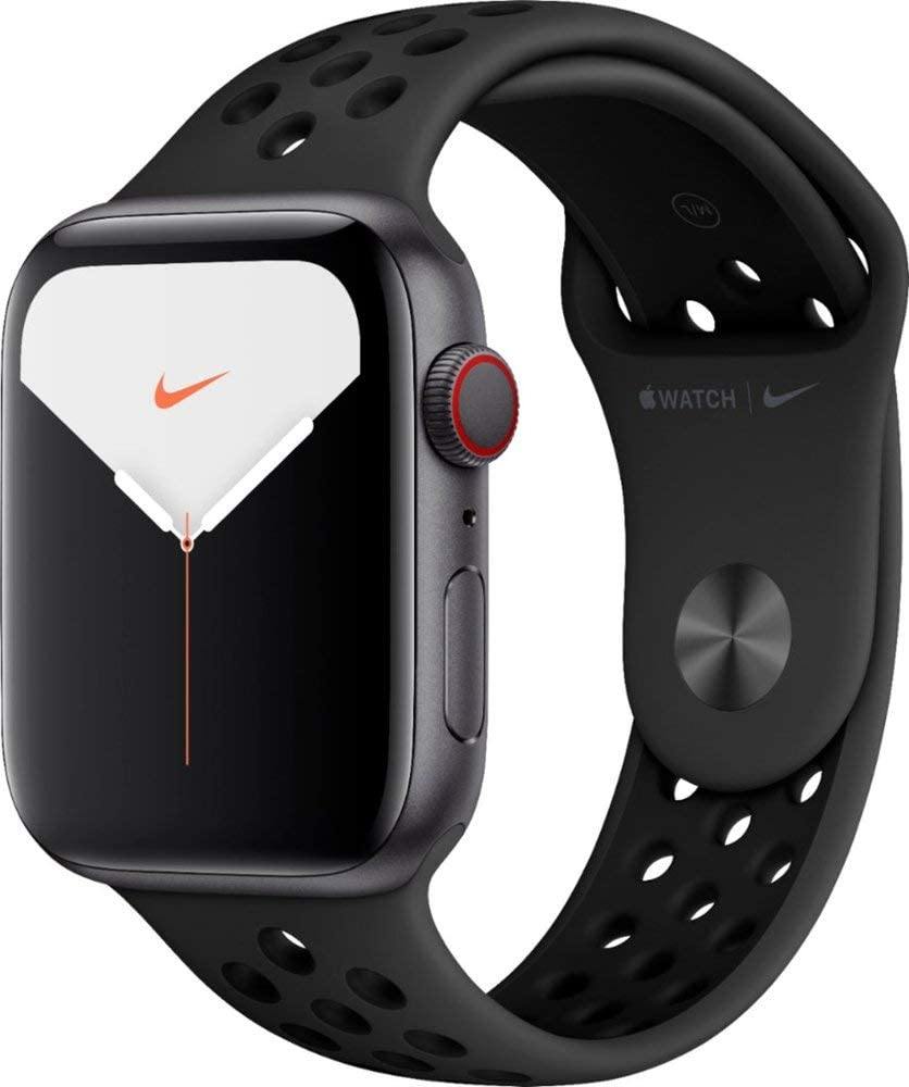 Apple Watch Series 5 (GPS + Cellular, 40MM) - Gold Aluminum Case with Pink Sand Sport Band (Renewed) - JOY2ESpree