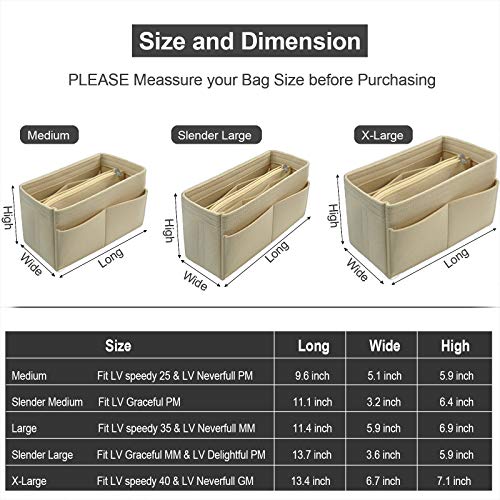 Purse Organizer Insert, Handbag & Tote Organizer, Bag in Bag, Perfect for Speedy Neverfull and More