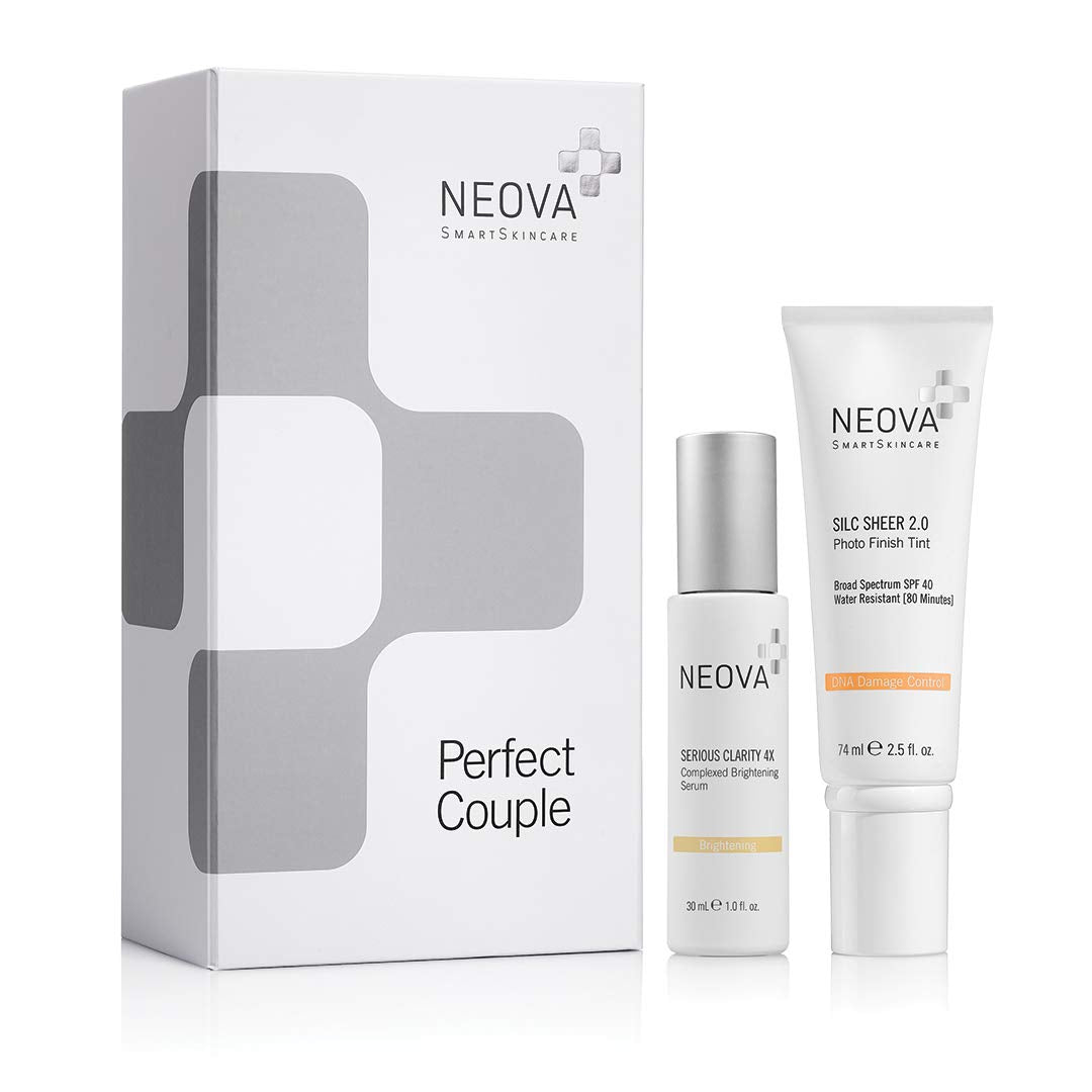 NEOVA SmartSkincare Perfect Couple 2 Piece Kit with Serum and Tinted Sunscreen Protect and Repair Skin.