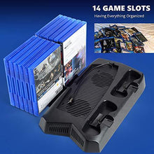 
                        
                          Load image into Gallery viewer, Cooling Vertical Stand for PS5 Console With Dual Controller Charger, Compatible with PlayStation 5 Console &amp; Digital Edition, - JOY2ESpree
                        
                      