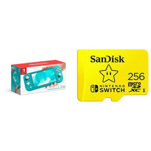 
                        
                          Load image into Gallery viewer, Nintendo Switch Lite - Turquoise with SanDisk 256GB MicroSDXC UHS-I Card for Nintendo Switch - JOY2ESpree
                        
                      