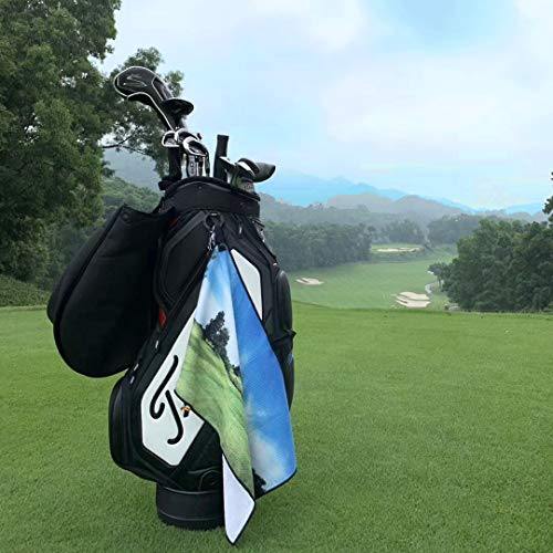 Perfshot Microfiber Waffle-Weave Golf Towel with Golf Club Brush Groove Cleaner and Foldable Divot Repair Tool with Magnetic Ball Marker Set 16" 24" - JOY2ESpree