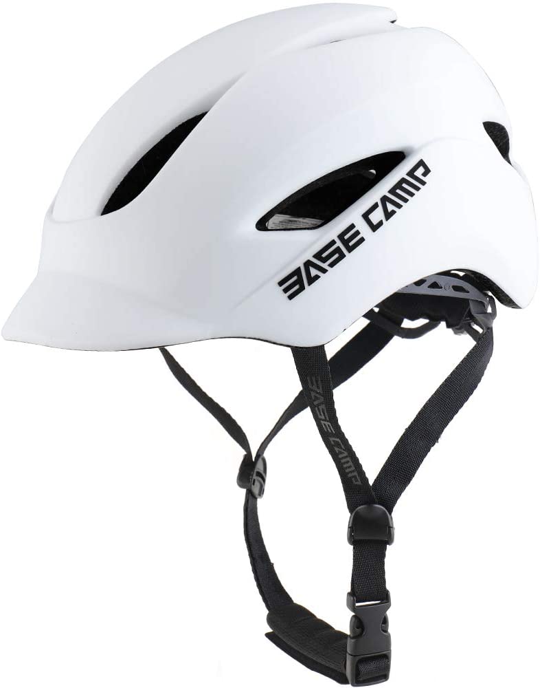 BASE CAMP Adult Bike Helmet with Rear Light for Urban Commuter Adjustable M Size