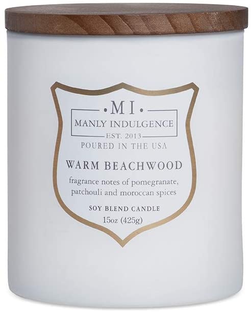 Manly Indulgence Sea Salt & Ginger Scented Jar Candle, 15 Oz, White