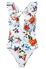 
                        
                          Cargar imagen en el visor de la galería, CUPSHE Women's One Piece Swimsuit Ruffle Deep V Neck Strappy Swimwear Bathing Suits
                        
                      
