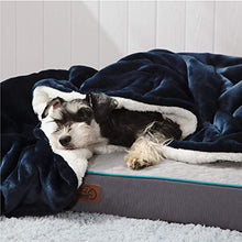 
                        
                          Load image into Gallery viewer, Bedsure Sherpa Fleece Blanket Throw Size Navy Lightweight Super Soft Cozy Luxury Bed Blanket Microfiber
                        
                      