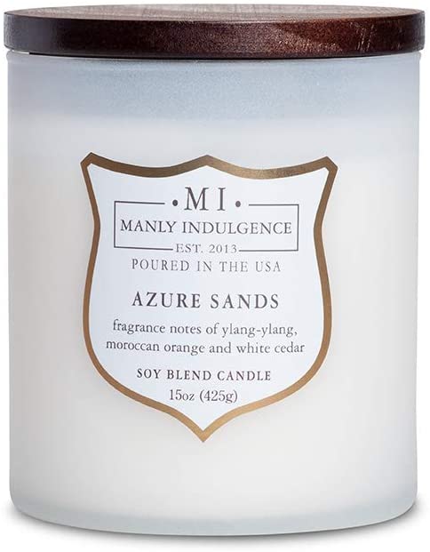 Manly Indulgence Sea Salt & Ginger Scented Jar Candle, 15 Oz, White